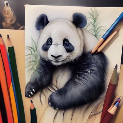 Рисунок Панды для срисовать» — создано в Шедевруме