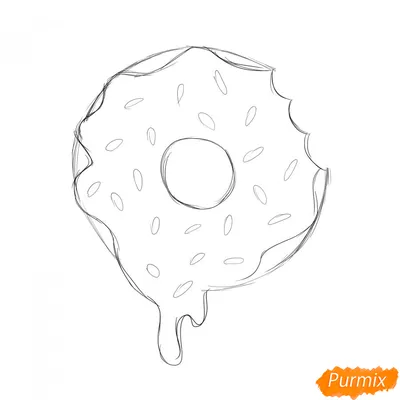 Милые руки рисовать пудра оранжевый пончик PNG , прекрасный, персонаж,  ручной росписью PNG картинки и пнг PSD рисунок для бесплатной загрузки