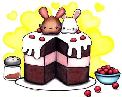 Картинка торт на праздник ❤ для срисовки
