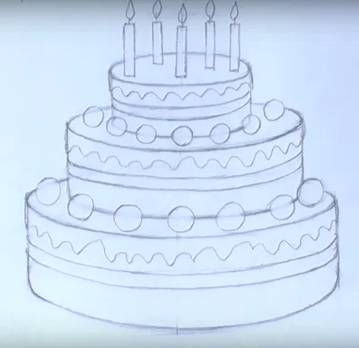 Торт на день рождения девочке рисунок (49 фото) » рисунки для срисовки на  Газ-квас.ком