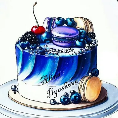 Как нарисовать Торт. Просто рисуем красивый Тортик на День Рождения.  Рисунки для срисовки #582 - YouTube