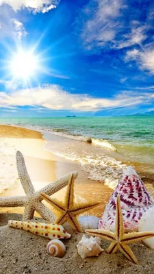 Скачать картинку на экран смартфона лето,море,солнце,пляж. | Летние обои на  телефон. | Постила