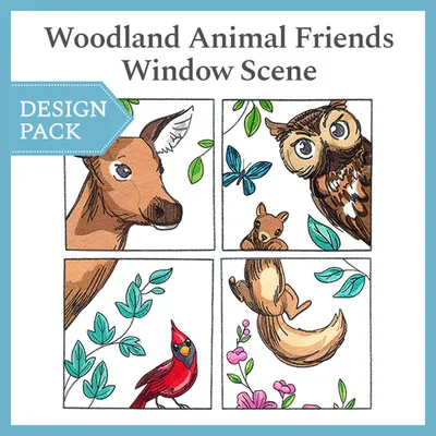 Витраж Друзья лесных животных | Embroidery Designstudio