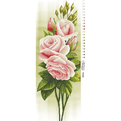 Схема картины Свежие розы для вышивки бисером на габардине (ТК002пн3696)