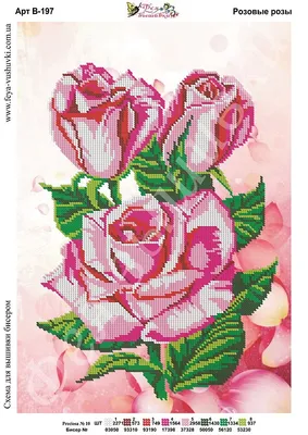 А-3 Частичная вышивка бисером : Схема для частичной вышивки бисером РОЗОВЫЕ  РОЗЫ | Вышитые крестиком цветы, Роза вышивка крестом, Узоры для вышивки  крестиком