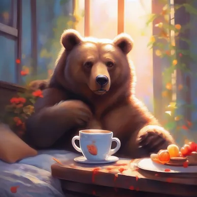 Доброе утро с плюшевым медвежонком Стоковое Изображение - изображение  насчитывающей кружка, кофеин: 115584003