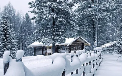 Картинки зимние домик в снегу (69 фото) » Картинки и статусы про окружающий  мир вокруг