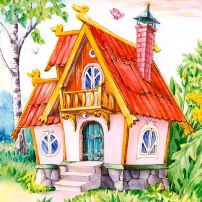 Иллюстрация Сказочный дом в стиле 2d, декоративный, детский |