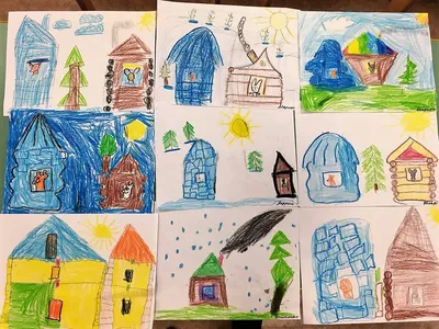 Рисунки дошкольников на тему сказочный домик - 47 фото