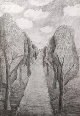 Дорога вдаль, лес справа и слева» — создано в Шедевруме