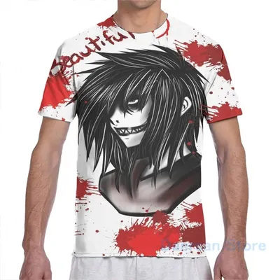 Мужская футболка с изображением Джеффа убийцы, модная женская футболка с  принтом, топы для мальчиков, футболки с коротким рукавом | AliExpress