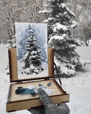 Елочка в снегу - 68 фото
