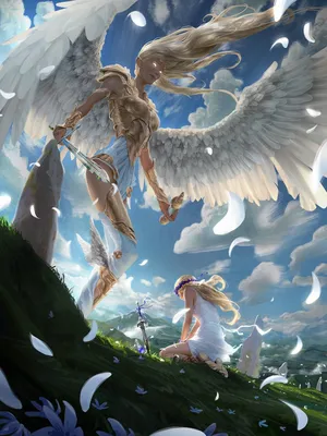 Angel, war, fantasy on Craiyon