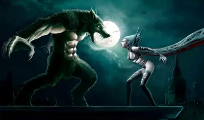 Werewolf in night forest mtg fantasy art on Craiyon
