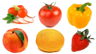 Корзина свежих овощей и фруктов на белом фоне - обои для рабочего стола,  картинки, фото