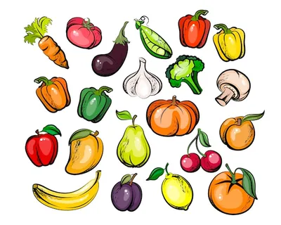 Рисунки для срисовки фрукты легкие - 87 фото