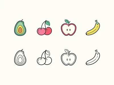 Рисунки фруктов для срисовки (100 фото)