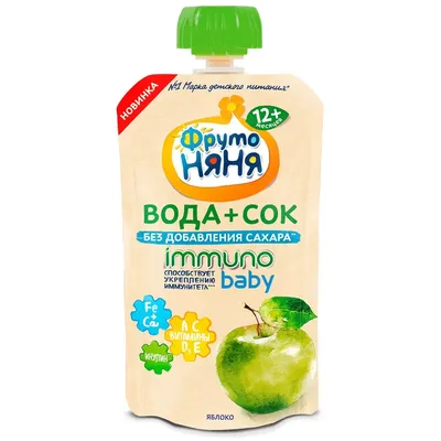 ФрутоНяня Пюре, яблоко, черника, печенье, 6+ мес., 90 г – Chado