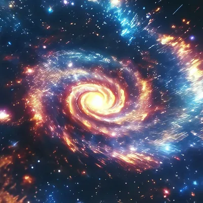 Космический объект, квазар+галактика, …» — создано в Шедевруме