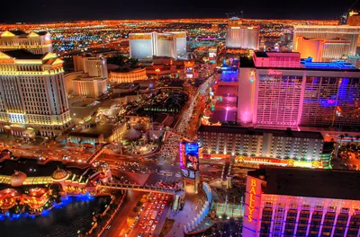 Фотографии Лас-Вегас США Вечер Сверху Здания Города 640x960