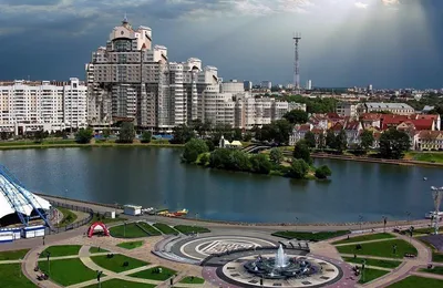 Панорама города. Вид сверху. Минск. Беларусь. Stock Photo | Adobe Stock
