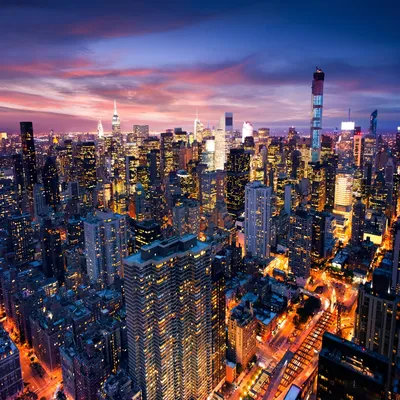 Изображение Ночной город с высоты Разное Город и городские пейзажи