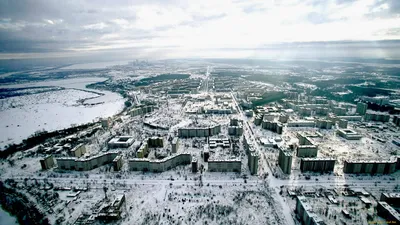 Обои на рабочий стол Город Припять с видом на ЧАЭС (Чернобыль атомная  станция), обои для рабочего стола, скачать обои, обои бесплатно