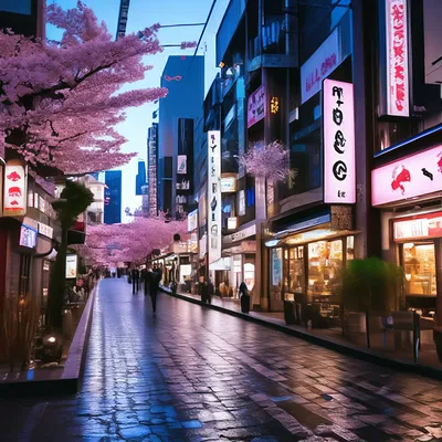 Улица города Токио, красиво, …» — создано в Шедевруме