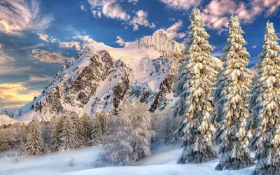 красивые горы зимой, гора, лед, пейзаж фон картинки и Фото для бесплатной  загрузки