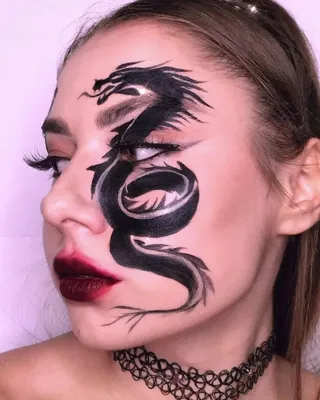 Аквагрим Дракон: рисунки Дракончика на лице | Макияж на хэллоуин, Хэллоуин  макияж для глаз, Идеи макияжа