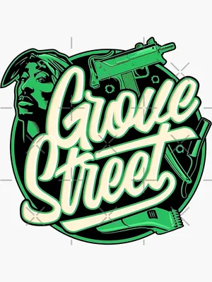 Grove Street families logo from San Andreas with Tupac\" Sticker for Sale by  Kovachh | Redbubble