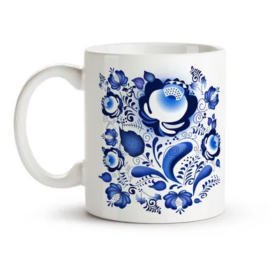 9.4\" Gzhel Blue Ceramic Flowers Vase, Russian Handmade Porcelain Vase, Гжель  | eBay