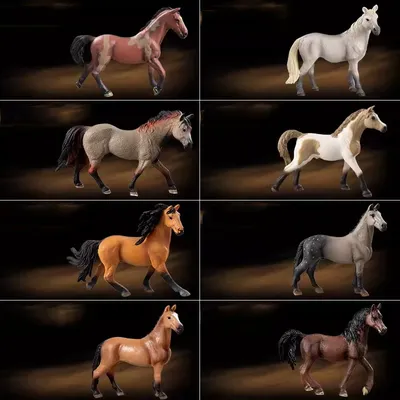 8 высококачественных игрушечных моделей лошадей, имитация диких животных,  ферма из ПВХ, твердая лошадь, украшение | AliExpress