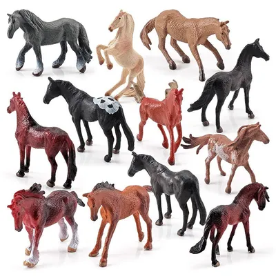 4 вида плюшевых реалистичных стоячих лошадей, игрушечные животные, куклы  для детей, подарок на день рождения, имитация лошадей, Декор,  Высококачественная модель | AliExpress