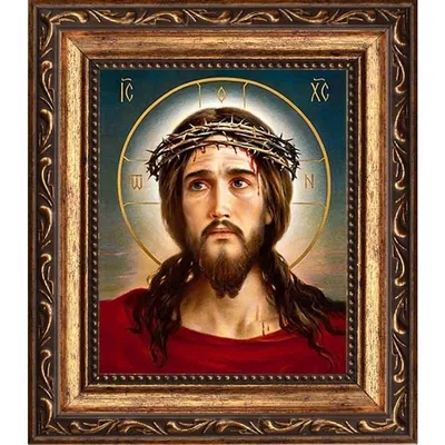 Купить икону Иисус Христос в терновом венце. Икона на холсте.