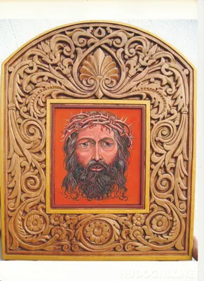 Икона Иисуса Христа с лампадой h600
