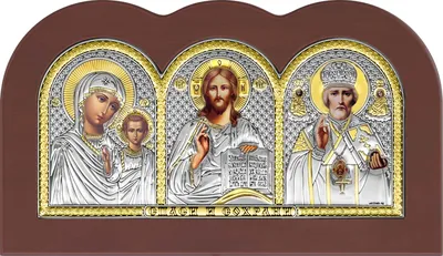 Старинные русские иконы: Божьей матери, Николая, Богородицы, Иисуса.