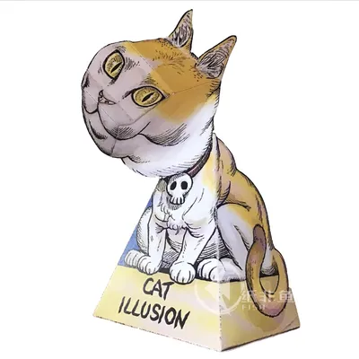 Оптические иллюзии кошка украшения складной мини юбка-пачка, 3D Бумага  модель Бумага DIY с бесплатной доставкой для детей и взрослых ручной для  детского творчества ER-068 | AliExpress