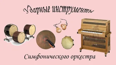 Группа ударных и группа щипковых и клавишных инструментов в симфоническом  оркестре