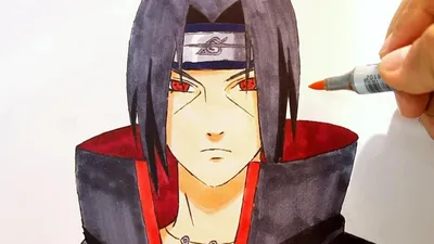 How to draw Itachi Uchiha from the anime Naruto, draw easily and in stages  Itachi anime drawings - YouTube