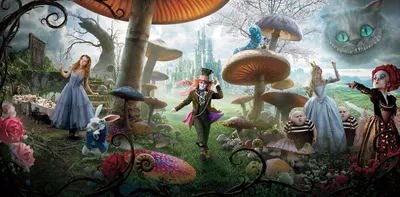 Купить картину-постер \"Причудливый постер к фильму \"Алиса в стране чудес\"  (Alice in Wonderland)\" с доставкой недорого | Интернет-магазин \"АртПостер\"
