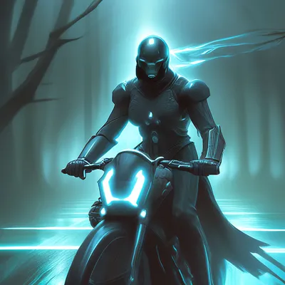 Фигурка Призрачный Гонщик на адском байке - Ghost Rider with Hellcycle