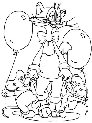 Рисунок кота леопольда для срисовки (21 шт)