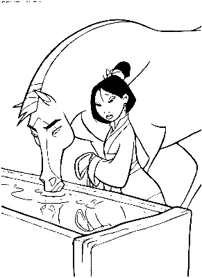 Раскраска Мулан | Раскраски из мультфильма Мулан (Mulan)