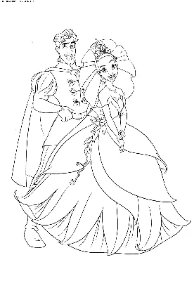 Раскраска Принц Навин и принцесса Тиана | Раскраски Каталог раскрасок.