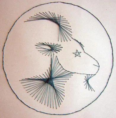 Поделка из ниток на картоне - фото и картинки: 74 штук