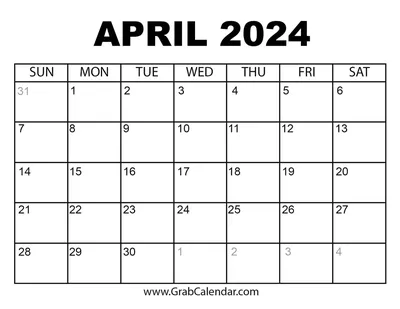 Free Printable April 2024 Calendars - Download