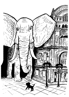 Рисунок на тему басни слон и моська (47 фото) » рисунки для срисовки на  Газ-квас.ком