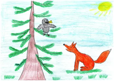 Иллюстрация к басне ворона и лисица - 63 фото