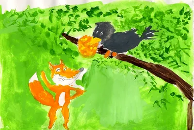 Рисунок детский ворона и лиса (43 фото) » рисунки для срисовки на  Газ-квас.ком
